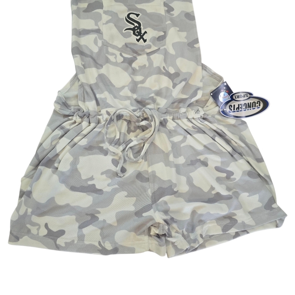 NWT Chicago White Sox Concepts Sport Women's Camo Romper Overalls Gray Large - Picture 8 of 13